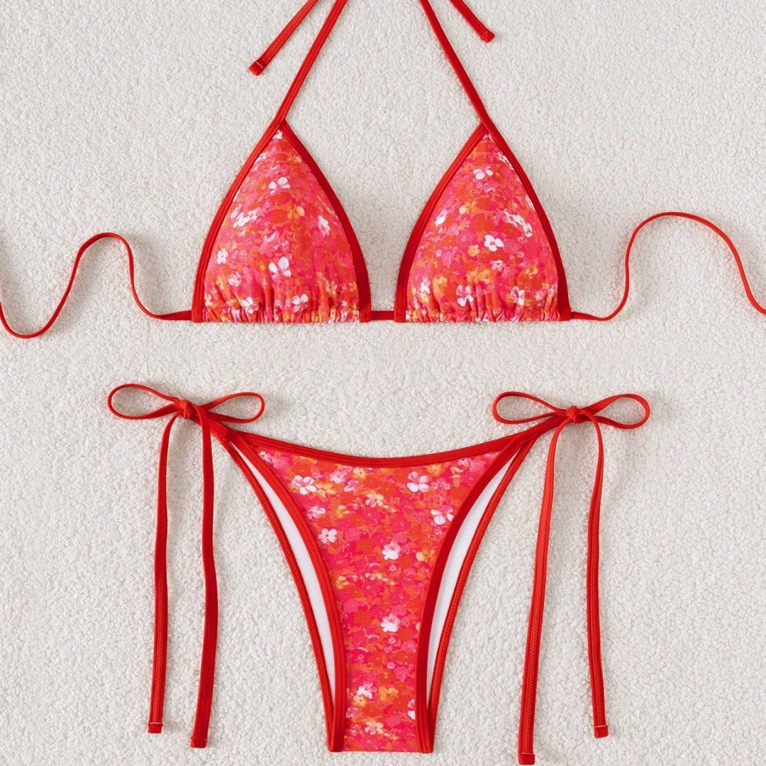 Damen verspielter Triangel-Bikini mit seitlichen Bindebändern Echo Archiv