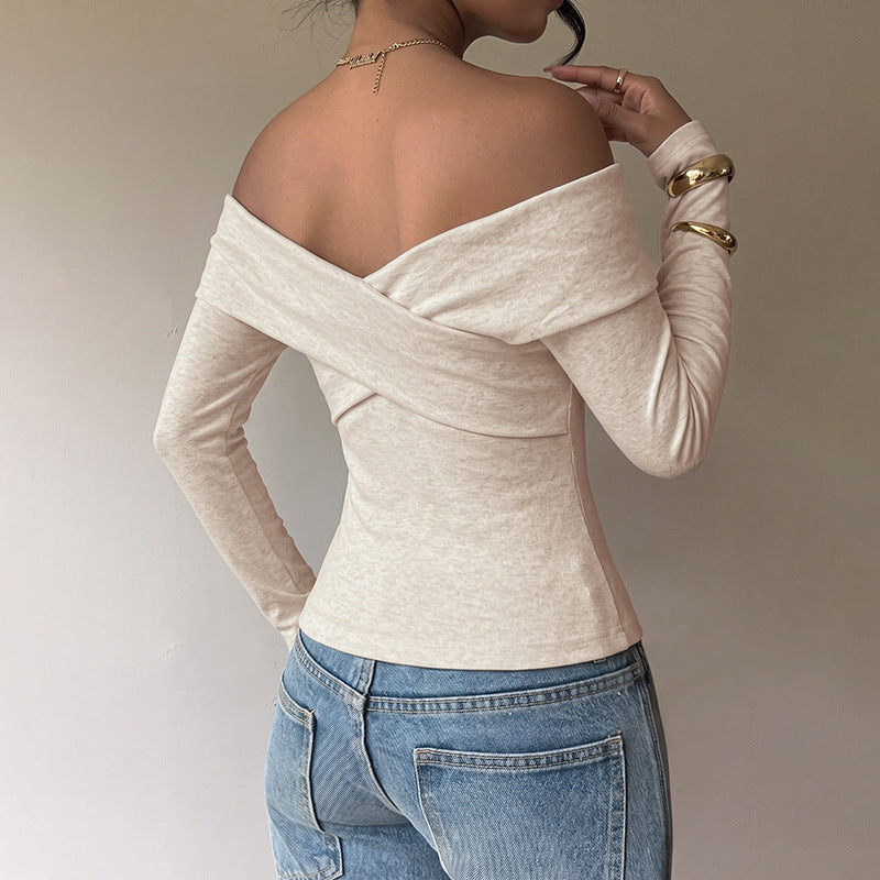 Damen Elegantes Oberteil mit Off-Shoulder-Ausschnitt Echo Archiv