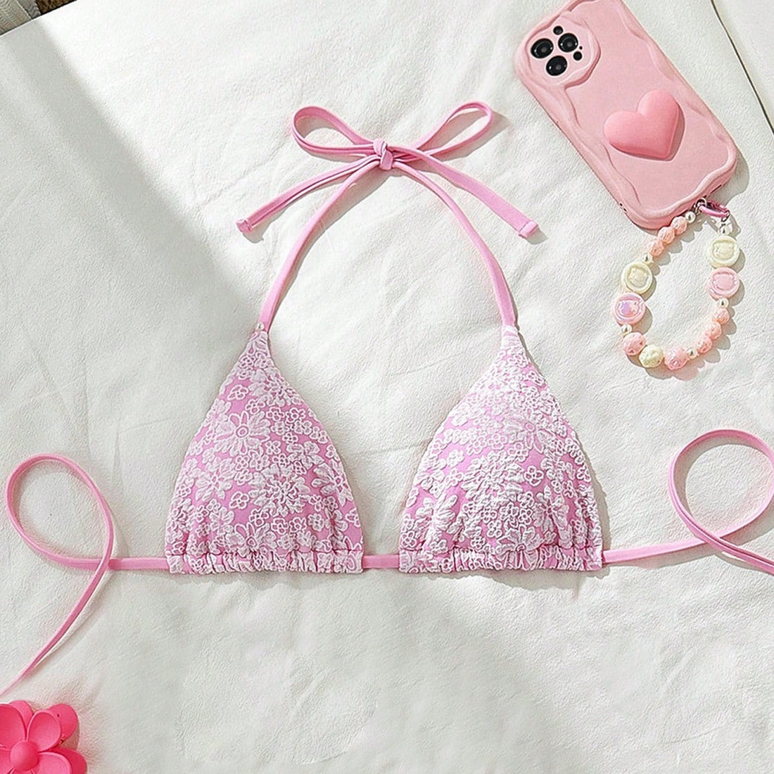 Damen Blumendekorierter Triangel-Bikini – Maréssa