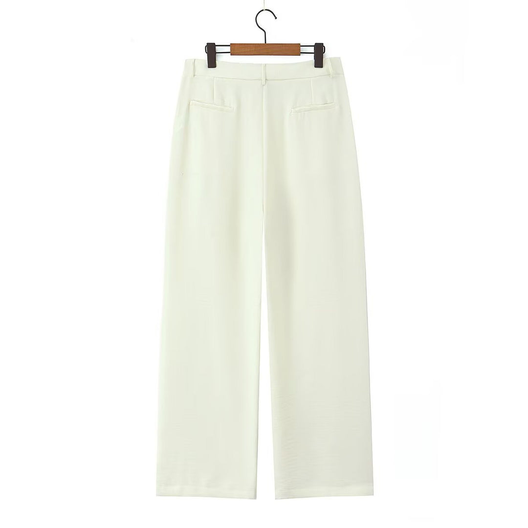 Damen Weite, hochtaillierte Stoffhose mit Bundfalten und Seitentaschen Echo Archiv