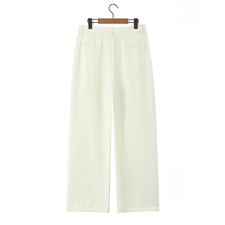 Damen Weite, hochtaillierte Stoffhose mit Bundfalten und Seitentaschen Echo Archiv