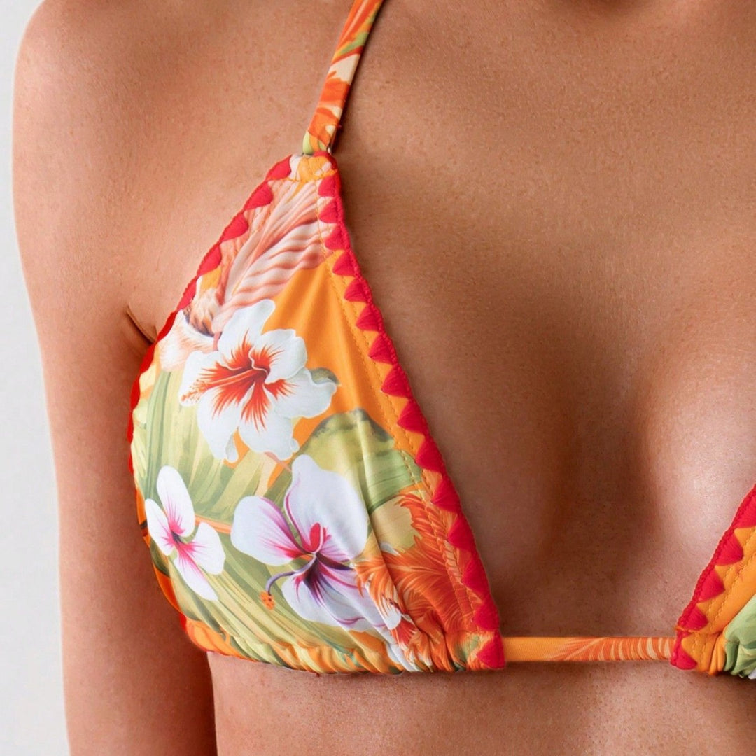 Damen Triangel-Bikini mit trendigen Schleifen und floralem Design Echo Archiv