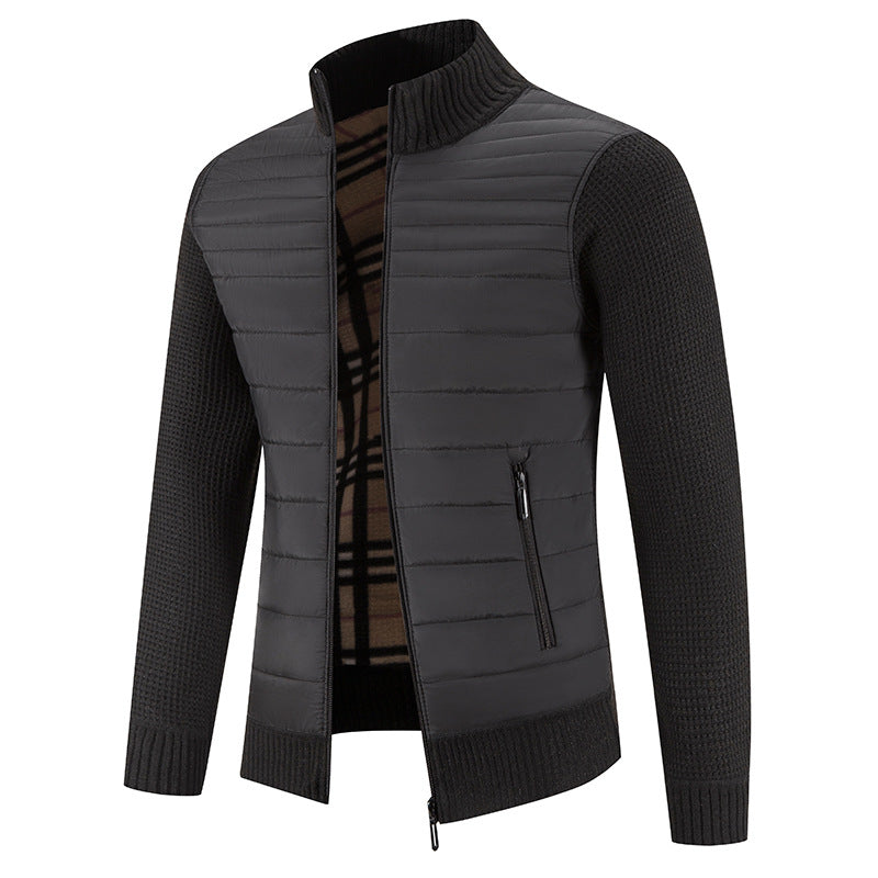 Herren lässige Steppjacke mit Strickärmeln Echoarchiv