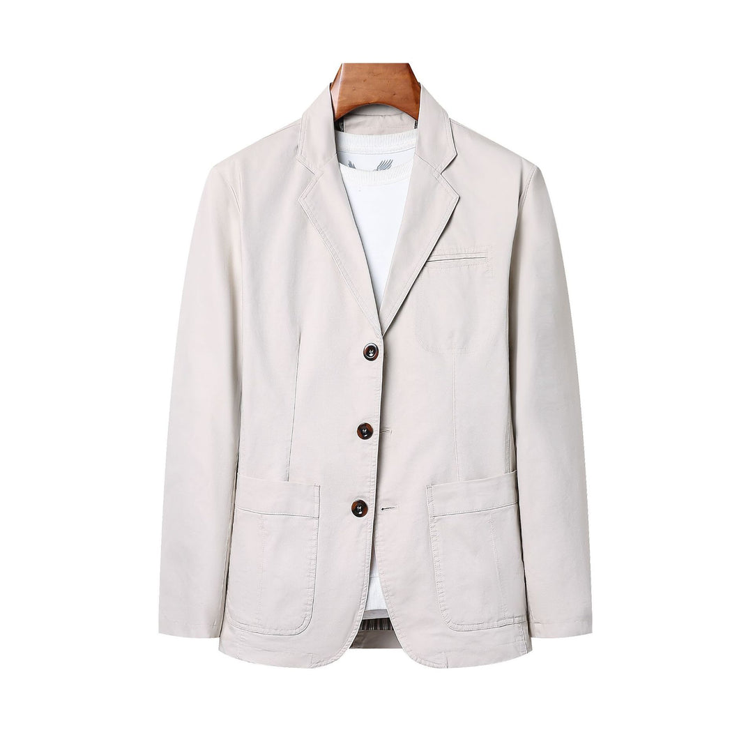 Herren nan legeres Baumwoll-Twill Sakko mit aufgesetzten Taschen und gestreiftem Innenfutter Echo Archiv