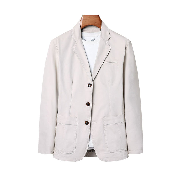 Herren nan legeres Baumwoll-Twill Sakko mit aufgesetzten Taschen und gestreiftem Innenfutter Echo Archiv