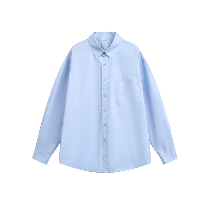 Damen Oversize-Casual-Hemd mit Drop-Shoulder und Brusttasche Echoarchiv