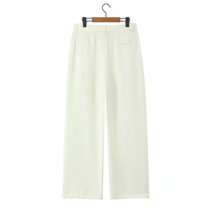 Damen Hochtaillierte leichte Palazzo-Hose mit weitem Bein und vorderer Bundfalte Echoarchiv