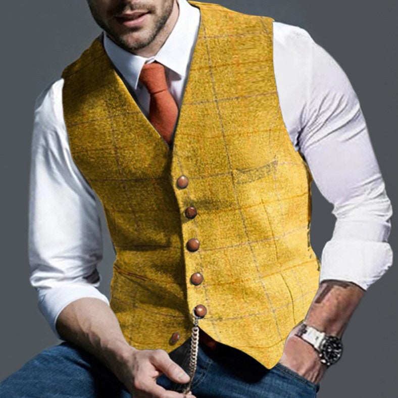 Herren elegante Trachtenweste aus hochwertigem Stoff – Marzano