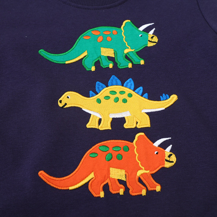 Jungen Sweatshirt mit buntem Dinosaurier-Applikationen Echo Archiv