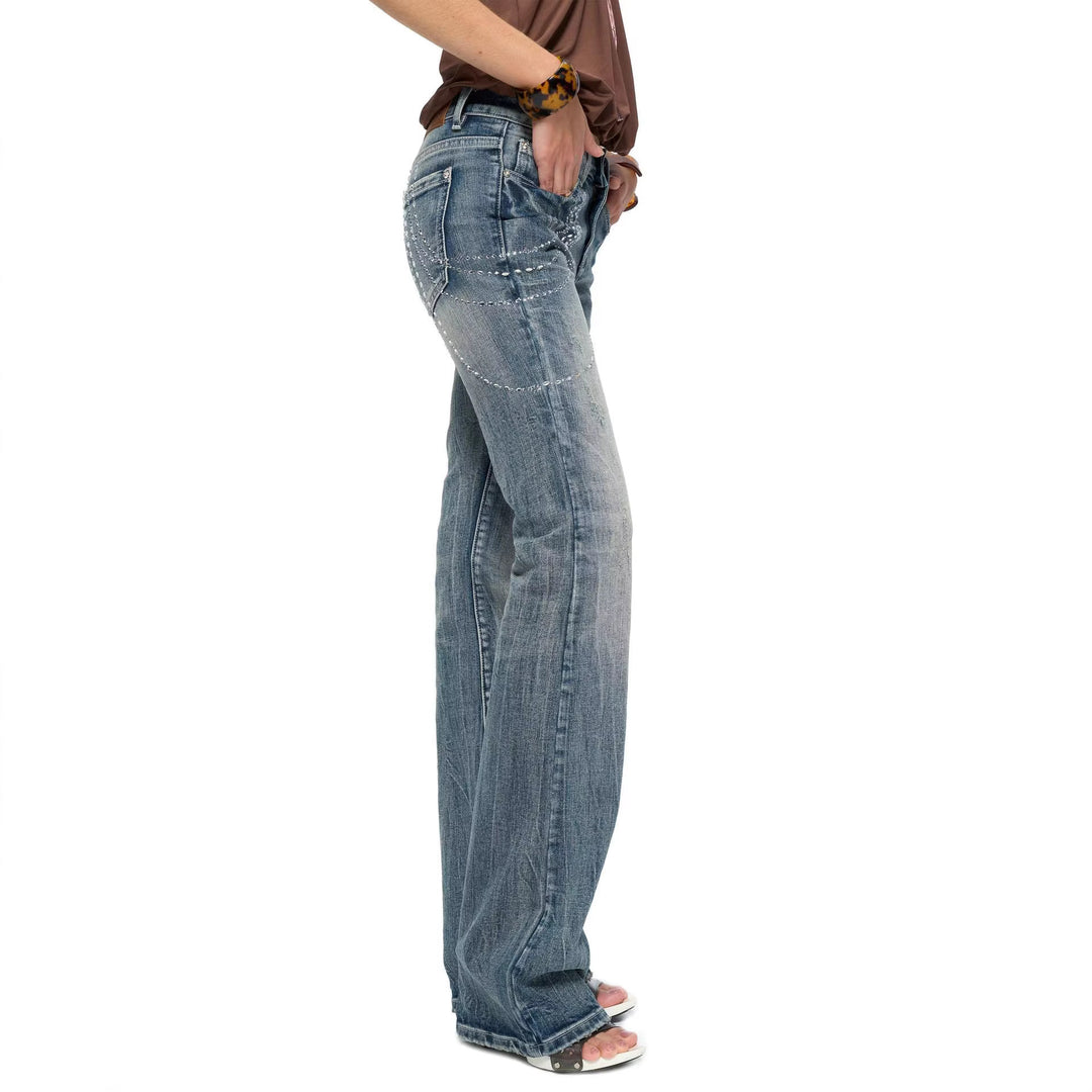 Damen Flared Jeans mit funkelnden Applikationen Echo Archiv