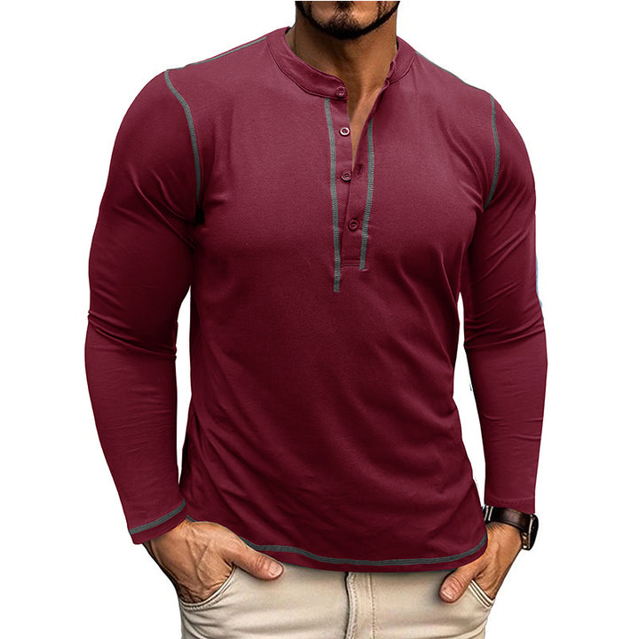 Herren Langarmshirt mit modischem Henley-Kragen und atmungsaktiver Stofftechnologie Echoarchiv