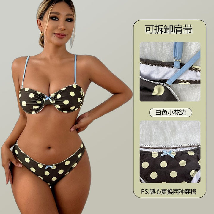 Damen Bunte gepunktete Bikini-Set Echo Archiv