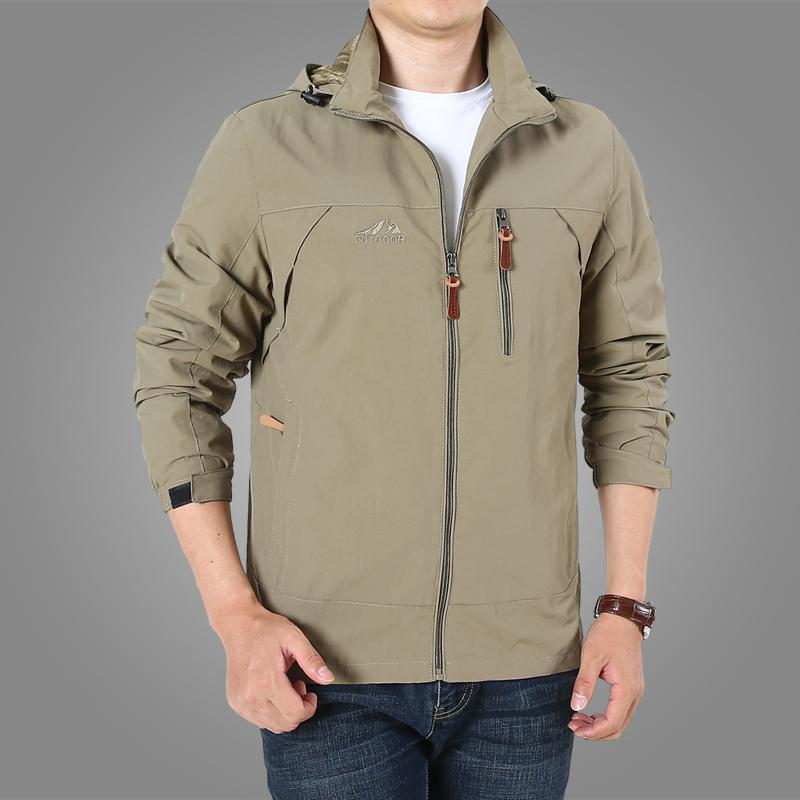 Herren Leichte Softshell-Outdoorjacke mit Kapuze, wind- und wasserabweisender Shell und Multifunktions‑Taschen Echoarchiv