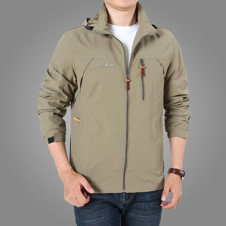 Herren Leichte Softshell-Outdoorjacke mit Kapuze, wind- und wasserabweisender Shell und Multifunktions‑Taschen Echoarchiv