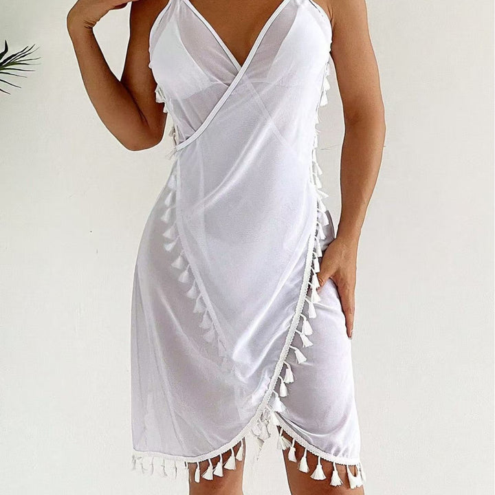 Damen Strandkleid mit verspielten Fransen Echo Archiv