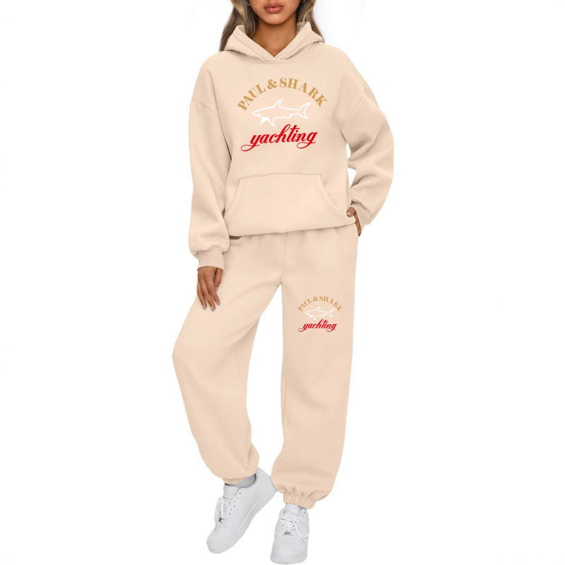 Damen nan oversized Hoodie und Jogginghose Set mit Kapuze Kängurutasche und gerippten Bündchen Echo Archiv