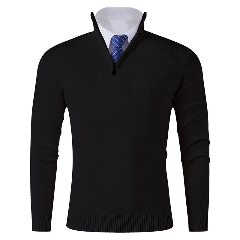 Herren Strickpullover mit modernem Reißverschluss und elastischem Saum Echoarchiv
