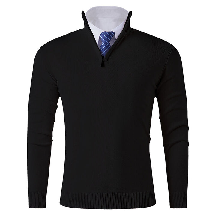 Herren Strickpullover mit modernem Reißverschluss und elastischem Saum Echoarchiv