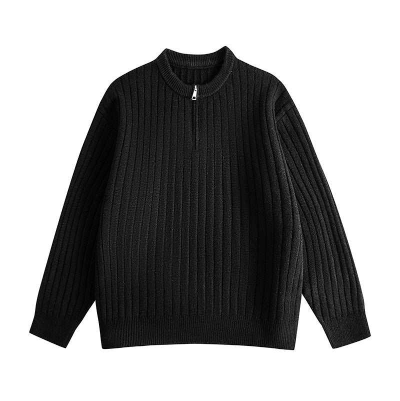 Herren Grobstruktur-Halbzip-Strickpullover mit Rippenstruktur Echoarchiv