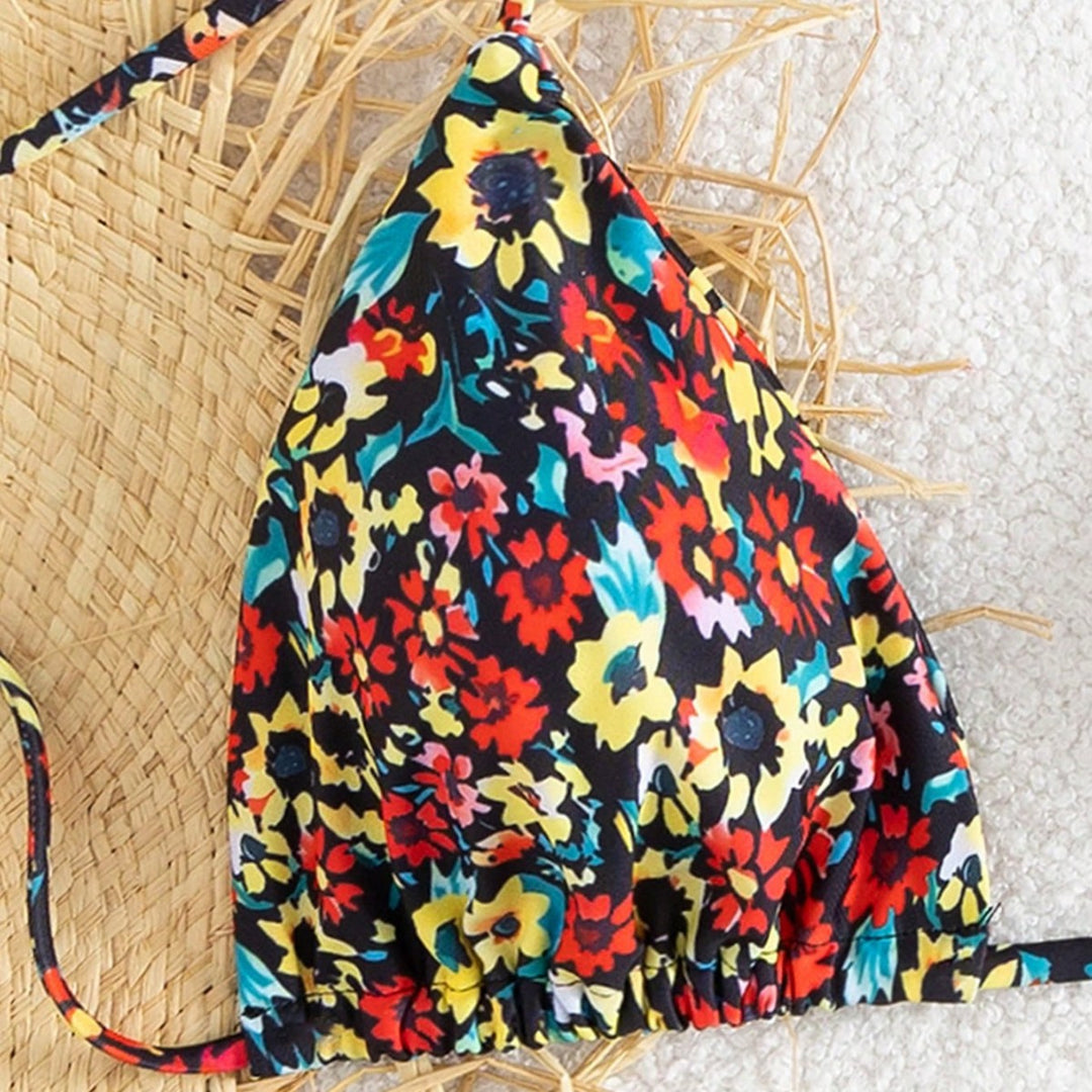 Damen Triangel-Bikini mit verspieltem Blumenmuster Echo Archiv