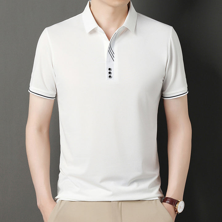 Herren Polohemd mit eleganter Knopfleiste und kontrastierendem Detail Echoarchiv
