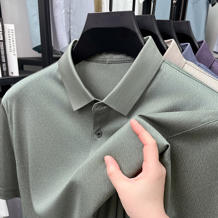 Herren Polohemd mit atmungsaktiven Eigenschaften und strukturiertem Design Echoarchiv