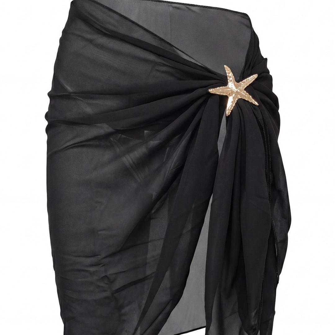 Damen eleganter Strand-Sarong mit funkelnder Blütenapplikation Echo Archiv