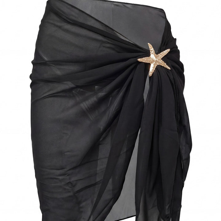Damen eleganter Strand-Sarong mit funkelnder Blütenapplikation Echo Archiv