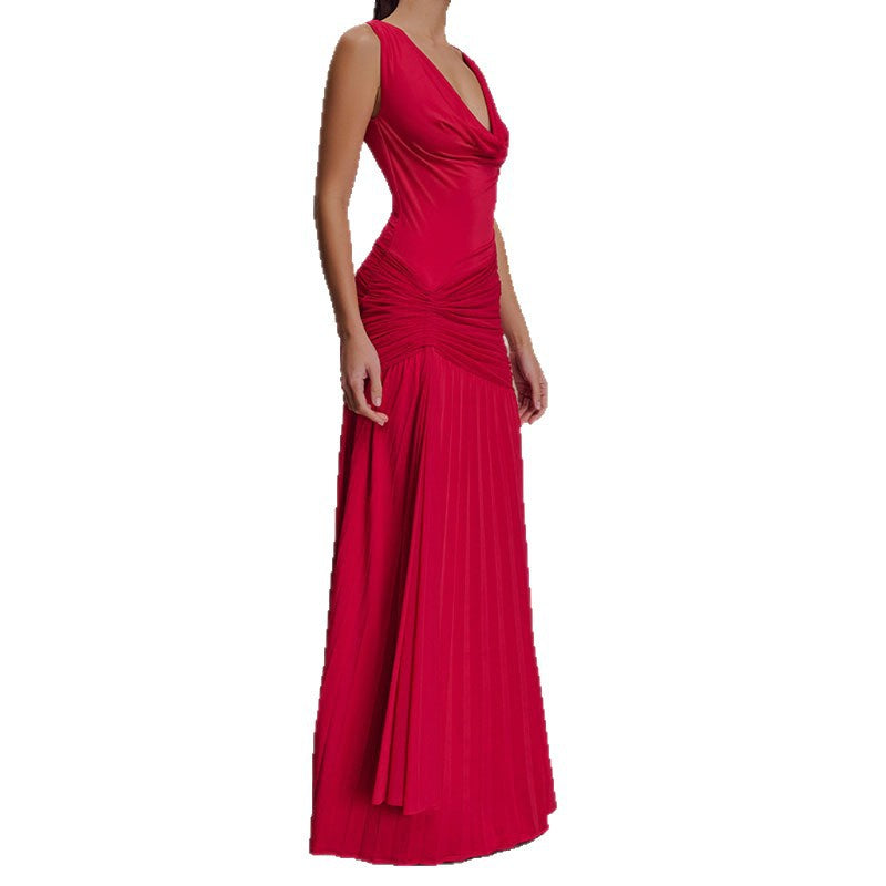 Damen Elegantes Maxikleid mit drapiertem Oberteil Echo Archiv