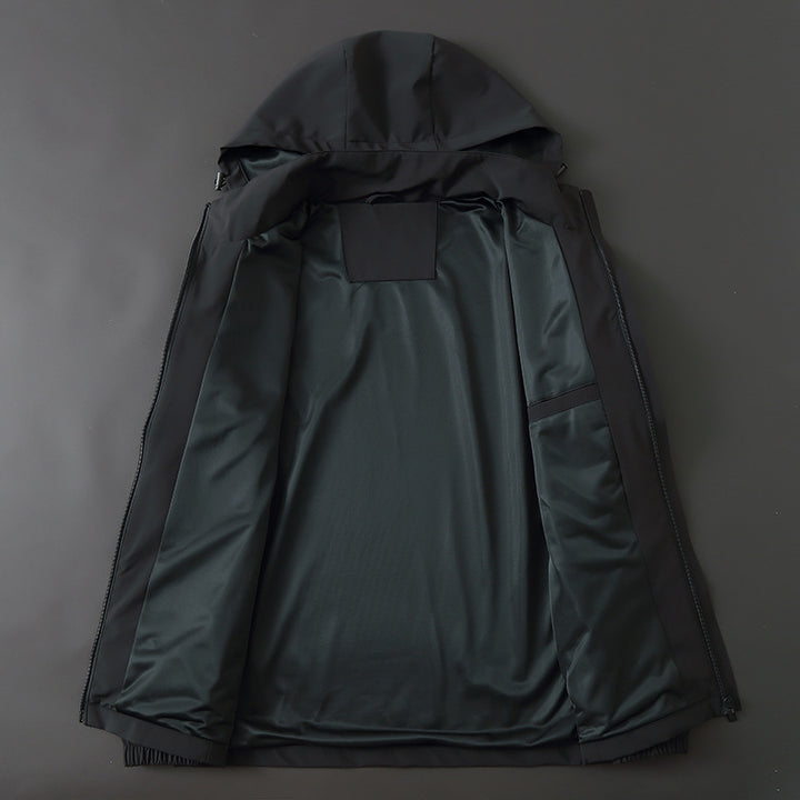 Herren Funktionale Slim‑Softshell‑Kapuzenjacke mit wasserabweisender Beschichtung und elastischen Bündchen Echo Archiv