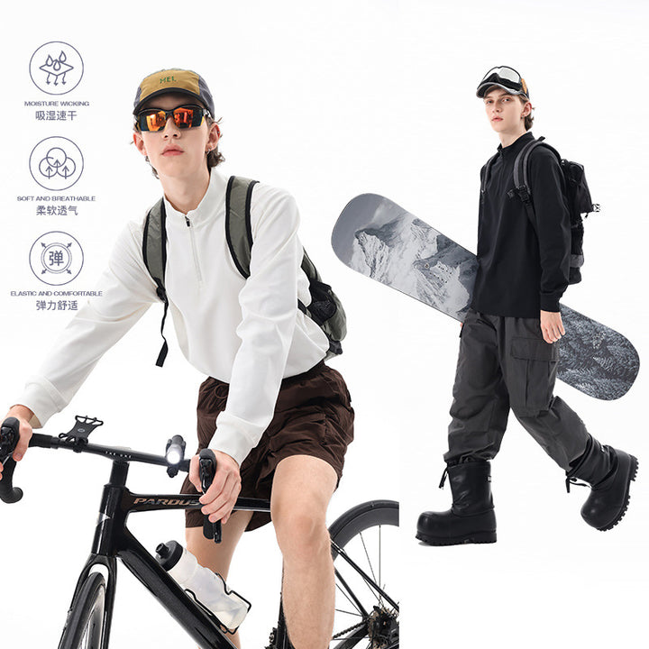 Herren Oversize-Halbzip-Sweatshirt mit Stehkragen, Raglanärmeln und seitlichen Eingrifftaschen Echo Archiv