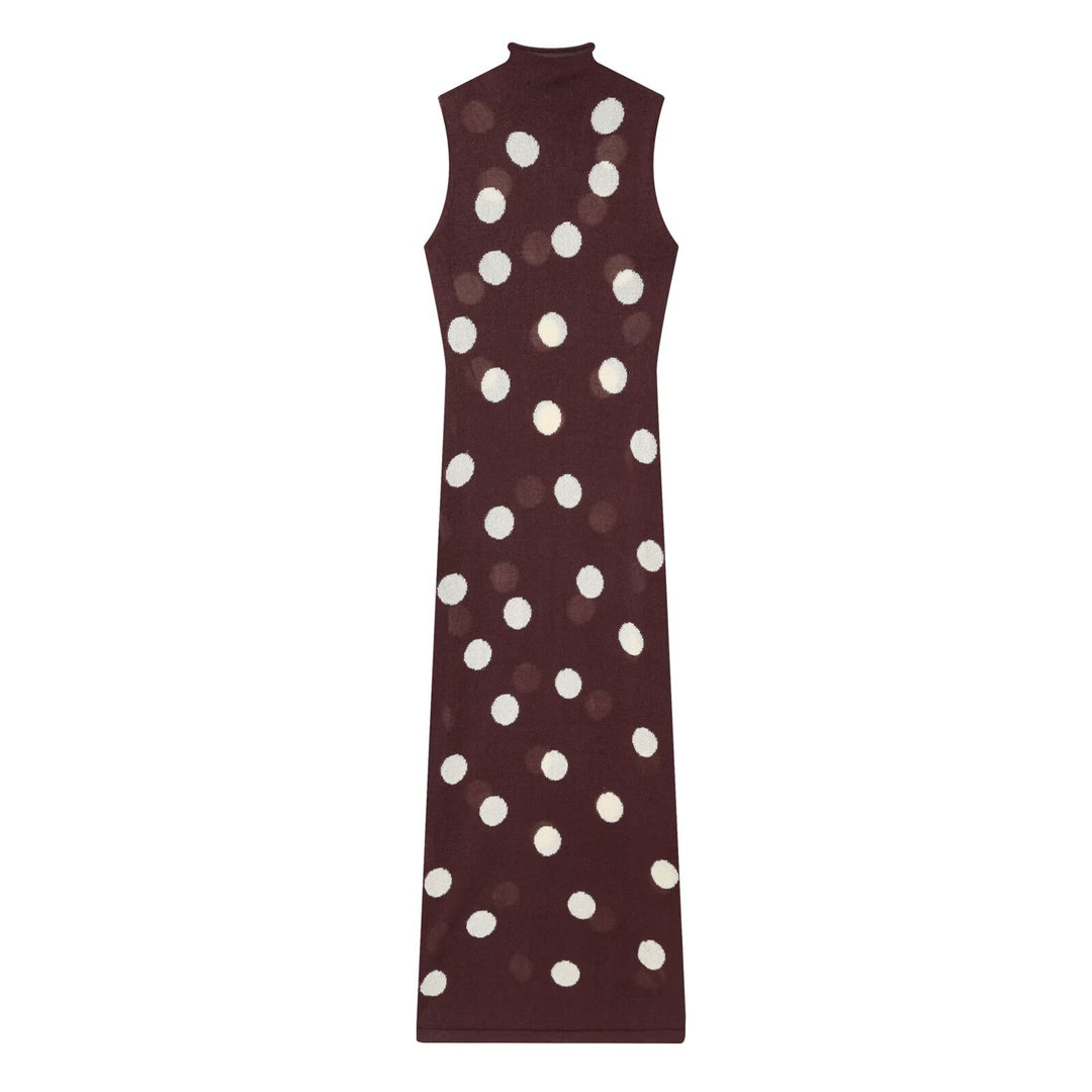 Damen Maxikleid mit hochgeschlossenem Kragen und verspieltem Punkte-Design Echo Archiv