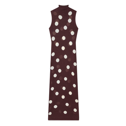 Damen Maxikleid mit hochgeschlossenem Kragen und verspieltem Punkte-Design Echo Archiv