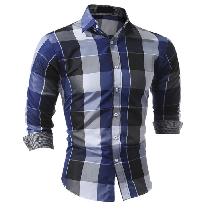 Herren kariertes Langarmhemd im modernen Slim-Fit Schnitt Echoarchiv