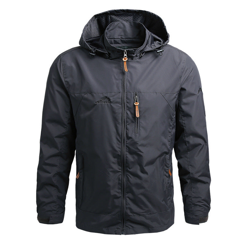 Herren Ultraleichte Trekking-Kapuzenjacke mit Mesh‑Innenfutter, Brustzip und Klettmanschetten Echo Archiv