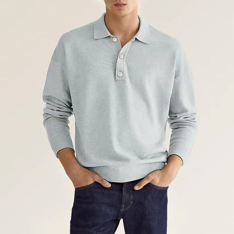 Herren lässiger Sweat-Polo mit Knopfleiste Echoarchiv