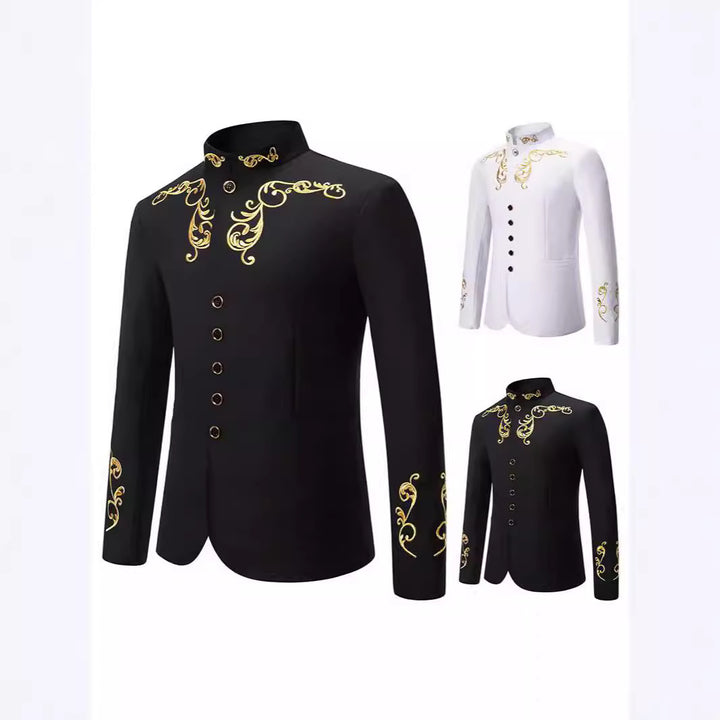 Herren Eleganter Blazer mit kunstvollen Stickereien Echoarchiv