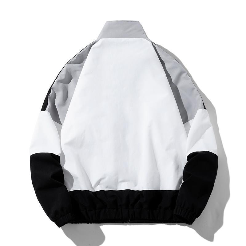 Herren Leichte Windbreaker-Trackjacke im geometrischen Colorblock mit Mesh‑Futter, Stehkragen & Reißverschluss Echoarchiv