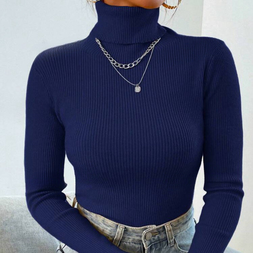 Damen Eleganter Rollkragenpullover mit feiner Rippstruktur Echoarchiv