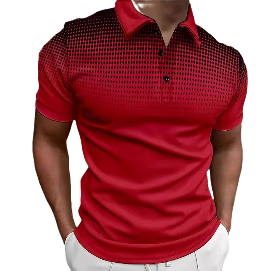 Herren Poloshirt mit modernem Grafikmuster und atmungsaktivem Material Echoarchiv