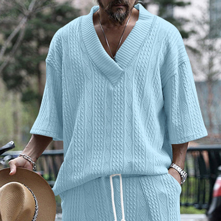 Herren Oversized Strickpullover mit V-Ausschnitt Echoarchiv
