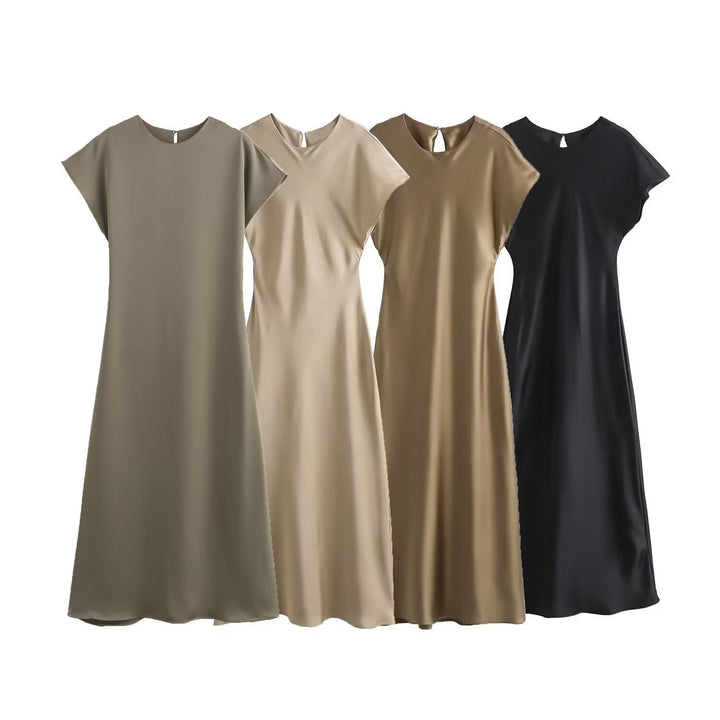 Damen elegantes Maxikleid mit fließendem Schnitt und modernem V-Ausschnitt Echo Archiv