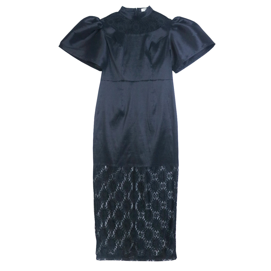 Damen Elegantes Spitze-und-Satin Abendkleid Echo Archiv