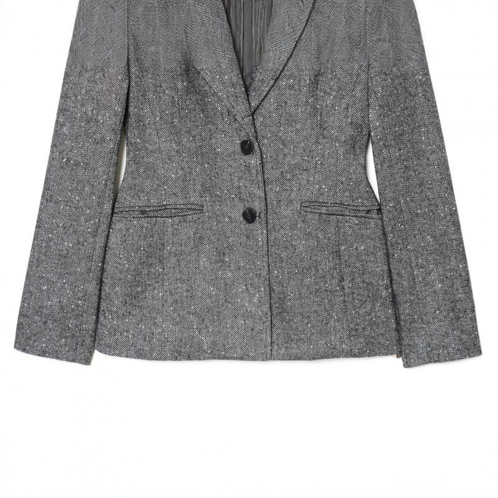 Damen Taillierter Wollmix-Blazer mit Reverskragen und Pattentaschen Echo Archiv