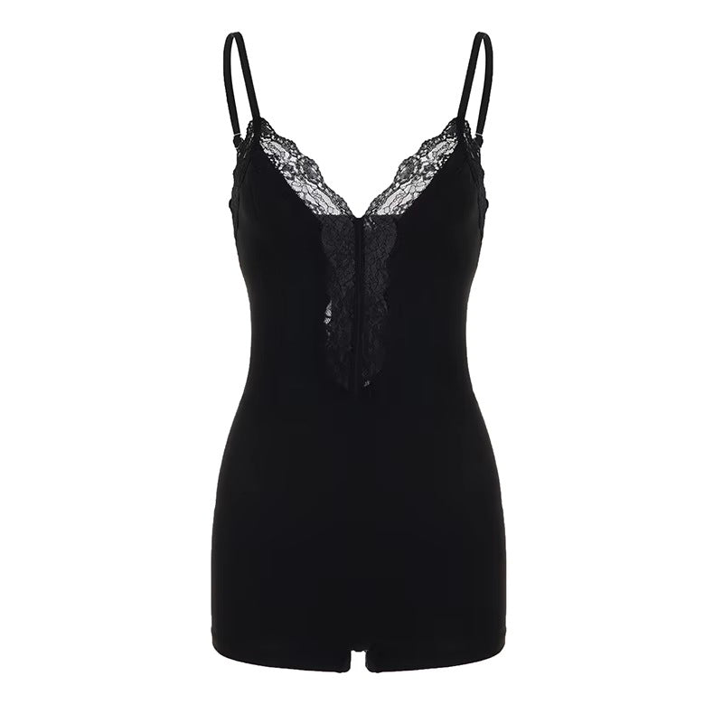 Damen Nachtwäsche Bodysuit mit raffiniertem Spitzendetail Echo Archiv