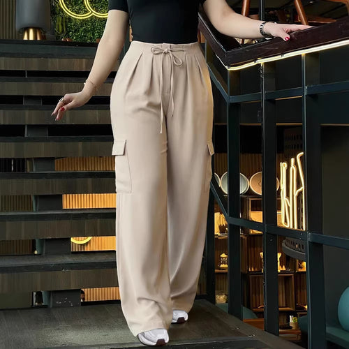 Damen Modische Cargo-Hose mit weitem Bein Echo Archiv