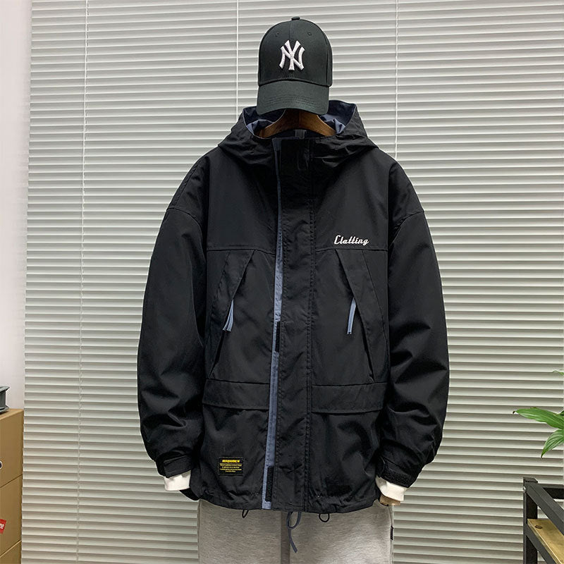 Herren funktionale Outdoor-Jacke mit praktischen Taschen und verstellbarem Bund Echoarchiv