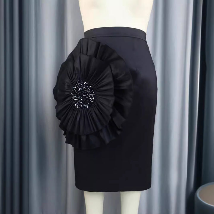 Damen Bleistiftrock mit voluminösem Rüschen-Detail Echo Archiv