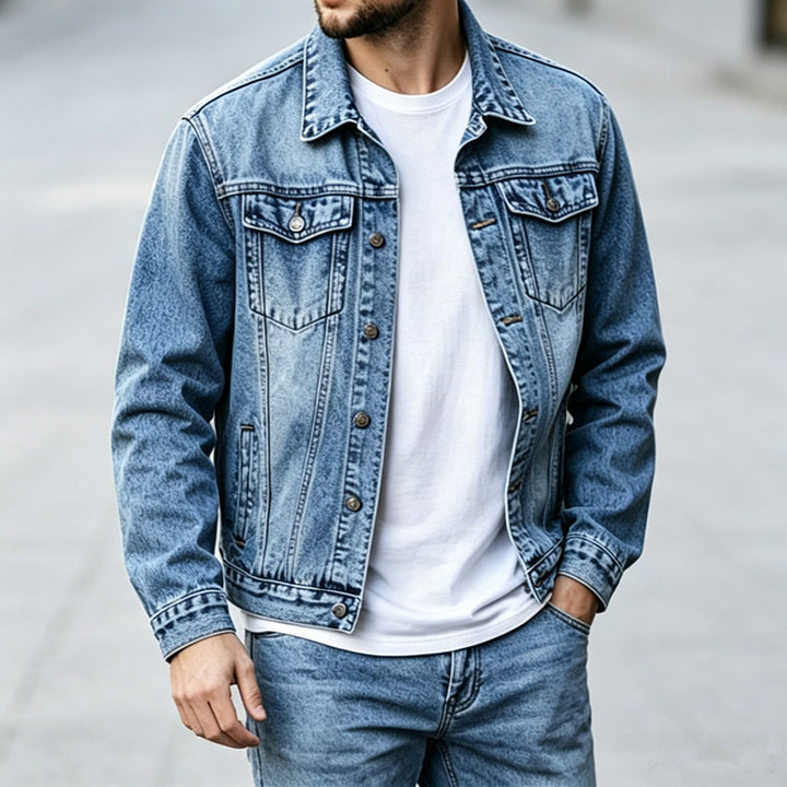 Herren Modische Denimjacke im Vintage-Stil Echoarchiv