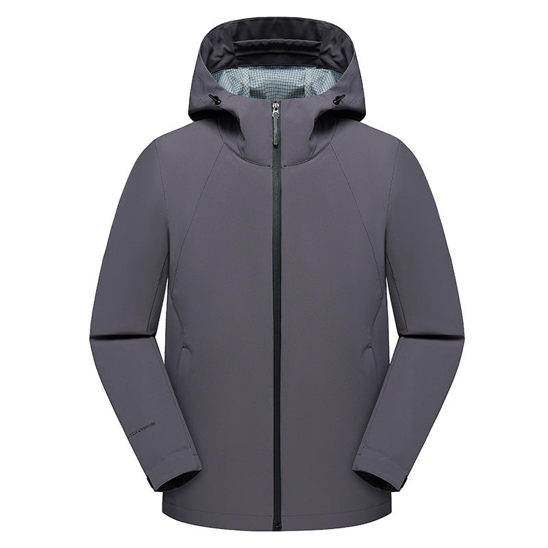 Herren dreilagige Softshell-Kapuzenjacke mit nahtversiegelter Wetterschutzmembran und ergonomischem Schnitt Echoarchiv